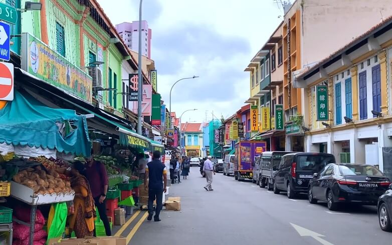Vibrant street in Little India, Singapore