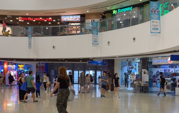 Indoor scene captures the bustling atmosphere of a mall
