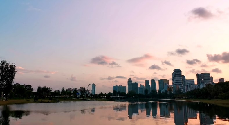 Sunset at the Kallang Riverside Park
