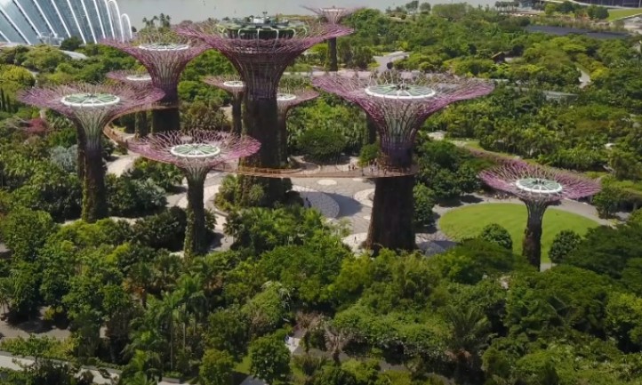 Gardens by the Bay, aerial view